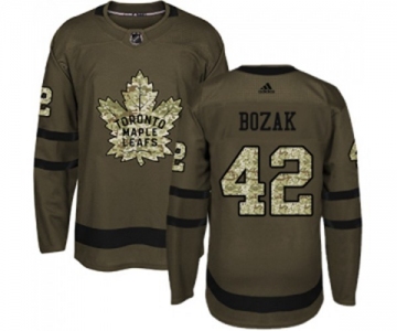 Adidas Toronto Maple Leafs #42 Tyler Bozak Authentic Green Salute to Service NHL Jersey