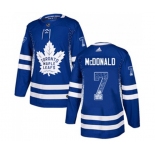 Adidas Toronto Maple Leafs #7 Lanny McDonald Authentic Blue Drift Fashion NHL Jersey