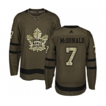 Adidas Toronto Maple Leafs #7 Lanny McDonald Authentic Green Salute to Service NHL Jersey