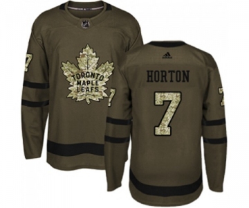 Adidas Toronto Maple Leafs #7 Tim Horton Authentic Green Salute to Service NHL Jersey