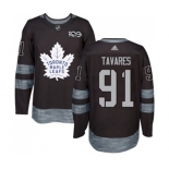 Adidas Toronto Maple Leafs #91 John Tavares Authentic Black 1917-2017 100th Anniversary NHL Jersey