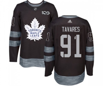 Adidas Toronto Maple Leafs #91 John Tavares Authentic Black 1917-2017 100th Anniversary NHL Jersey