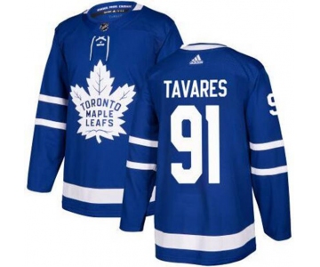 Adidas Toronto Maple Leafs #91 Tavares Authentic Royal Blue Home NHL Jersey