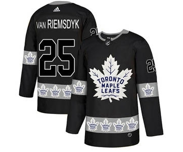 Maple Leafs #25 James Van Riemsdyk Black Team Logo Fashion Stitched Hockey Jersey