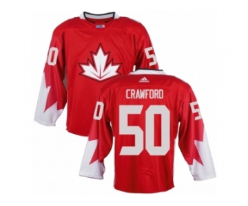 Men Adidas Team Canada #50 Corey Crawford Red 2016 World Cup Ice Hockey Jersey