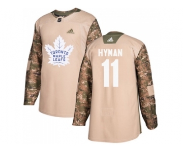 Men Adidas Toronto Maple Leafs #11 Zach Hyman Camo Authentic 2017 Veterans Day Stitched NHL Jersey