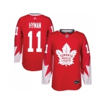 Men Adidas Toronto Maple Leafs #11 Zach Hyman Red Team Canada Authentic Stitched NHL Jersey