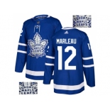 Men Adidas Toronto Maple Leafs #12 Patrick Marleau Blue Home Authentic Fashion Gold Stitched NHL Jersey