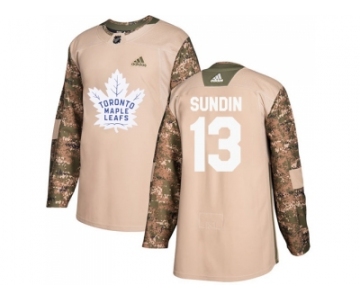 Men Adidas Toronto Maple Leafs #13 Mats Sundin Camo Authentic 2017 Veterans Day Stitched NHL Jersey