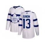 Men Adidas Toronto Maple Leafs #13 Mats Sundin White Authentic 2018 Stadium Series Stitched NHL Jersey