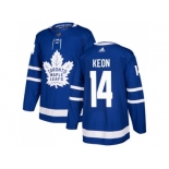 Men Adidas Toronto Maple Leafs #14 Dave Keon Blue Home Authentic Stitched NHL Jersey