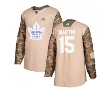 Men Adidas Toronto Maple Leafs #15 Matt Martin Camo Authentic 2017 Veterans Day Stitched NHL Jersey