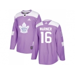 Men Adidas Toronto Maple Leafs #16 Mitchell Marner Purple Authentic Fights Cancer Stitched NHL Jersey