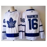 Men Adidas Toronto Maple Leafs #16 Mitchell Marner White Road Authentic Stitched NHL Jersey