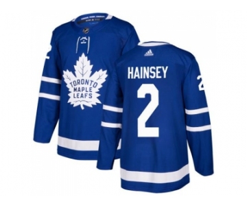 Men Adidas Toronto Maple Leafs #2 Ron Hainsey Blue Home Authentic Stitched NHL Jersey