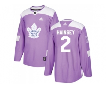 Men Adidas Toronto Maple Leafs #2 Ron Hainsey Purple Authentic Fights Cancer Stitched NHL Jersey