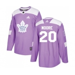 Men Adidas Toronto Maple Leafs #20 Dominic Moore Authentic Purple Fights Cancer Practice NHL Jersey