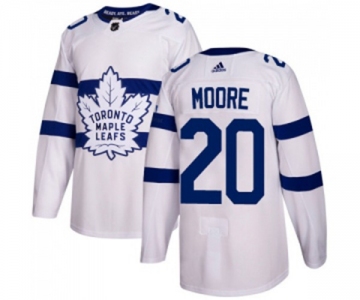 Men Adidas Toronto Maple Leafs #20 Dominic Moore Authentic White 2018 Stadium Series NHL Jersey