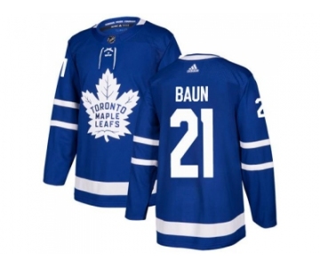 Men Adidas Toronto Maple Leafs #21 Bobby Baun Blue Home Authentic Stitched NHL Jersey