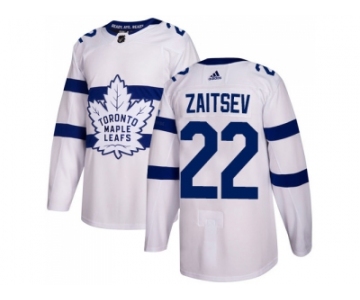 Men Adidas Toronto Maple Leafs #22 Nikita Zaitsev White Authentic 2018 Stadium Series Stitched NHL Jersey