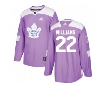 Men Adidas Toronto Maple Leafs #22 Tiger Williams Purple Authentic Fights Cancer Stitched NHL Jersey