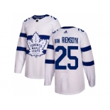 Men Adidas Toronto Maple Leafs #25 James Van Riemsdyk White Authentic 2018 Stadium Series Stitched NHL Jersey