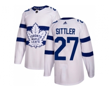Men Adidas Toronto Maple Leafs #27 Darryl Sittler White Authentic 2018 Stadium Series Stitched NHL Jersey