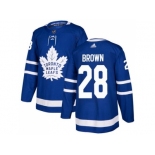 Men Adidas Toronto Maple Leafs #28 Connor Brown Blue Home Authentic Stitched NHL Jersey