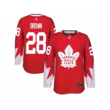 Men Adidas Toronto Maple Leafs #28 Connor Brown Red Team Canada Authentic Stitched NHL Jersey