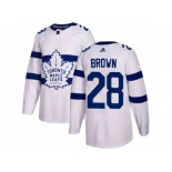 Men Adidas Toronto Maple Leafs #28 Connor Brown White Authentic 2018 Stadium Series Stitched NHL Jersey