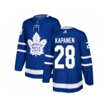 Men Adidas Toronto Maple Leafs #28 Kasperi Kapanen Blue Home Authentic Stitched NHL Jersey