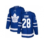 Men Adidas Toronto Maple Leafs #28 Tie Domi Blue Home Authentic Stitched NHL Jersey