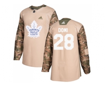 Men Adidas Toronto Maple Leafs #28 Tie Domi Camo Authentic 2017 Veterans Day Stitched NHL Jersey