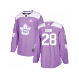 Men Adidas Toronto Maple Leafs #28 Tie Domi Purple Authentic Fights Cancer Stitched NHL Jersey