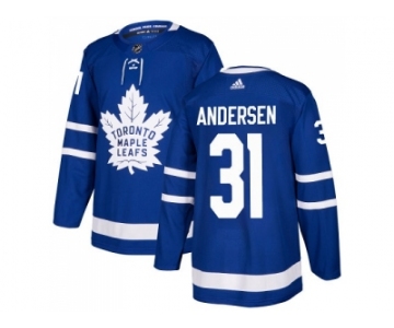 Men Adidas Toronto Maple Leafs #31 Frederik Andersen Blue Home Authentic Stitched NHL Jersey