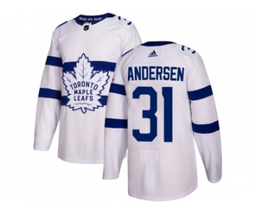 Men Adidas Toronto Maple Leafs #31 Frederik Andersen White Authentic 2018 Stadium Series Stitched NHL Jersey