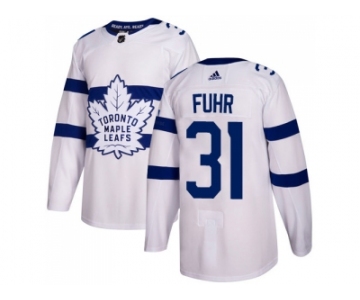 Men Adidas Toronto Maple Leafs #31 Grant Fuhr White Authentic 2018 Stadium Series Stitched NHL Jersey