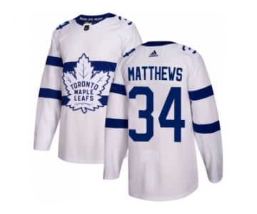 Men Adidas Toronto Maple Leafs #34 Auston Matthews White Authentic 2018 Stadium Series Stitched NHL Jersey