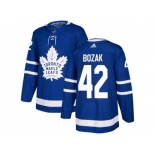 Men Adidas Toronto Maple Leafs #42 Tyler Bozak Blue Home Authentic Stitched NHL Jersey