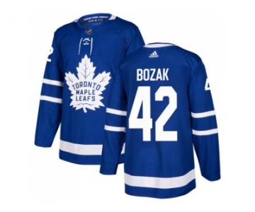 Men Adidas Toronto Maple Leafs #42 Tyler Bozak Blue Home Authentic Stitched NHL Jersey