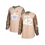 Men Adidas Toronto Maple Leafs #42 Tyler Bozak Camo Authentic 2017 Veterans Day Stitched NHL Jersey