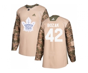 Men Adidas Toronto Maple Leafs #42 Tyler Bozak Camo Authentic 2017 Veterans Day Stitched NHL Jersey