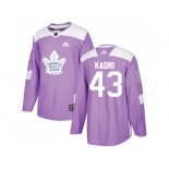 Men Adidas Toronto Maple Leafs #43 Nazem Kadri Purple Authentic Fights Cancer Stitched NHL Jersey