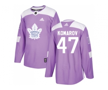 Men Adidas Toronto Maple Leafs #47 Leo Komarov Purple Authentic Fights Cancer Stitched NHL Jersey