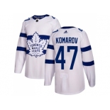 Men Adidas Toronto Maple Leafs #47 Leo Komarov White Authentic 2018 Stadium Series Stitched NHL Jersey