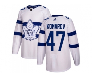 Men Adidas Toronto Maple Leafs #47 Leo Komarov White Authentic 2018 Stadium Series Stitched NHL Jersey