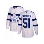 Men Adidas Toronto Maple Leafs #51 Jake Gardiner White Authentic 2018 Stadium Series Stitched NHL Jersey