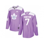 Men Adidas Toronto Maple Leafs #7 Tim Horton Purple Authentic Fights Cancer Stitched NHL Jersey