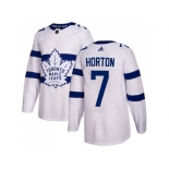 Men Adidas Toronto Maple Leafs #7 Tim Horton White Authentic 2018 Stadium Series Stitched NHL Jersey