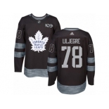 Men Adidas Toronto Maple Leafs #78 Timothy Liljegren Authentic Black 1917-2017 100th Anniversary NHL Jersey